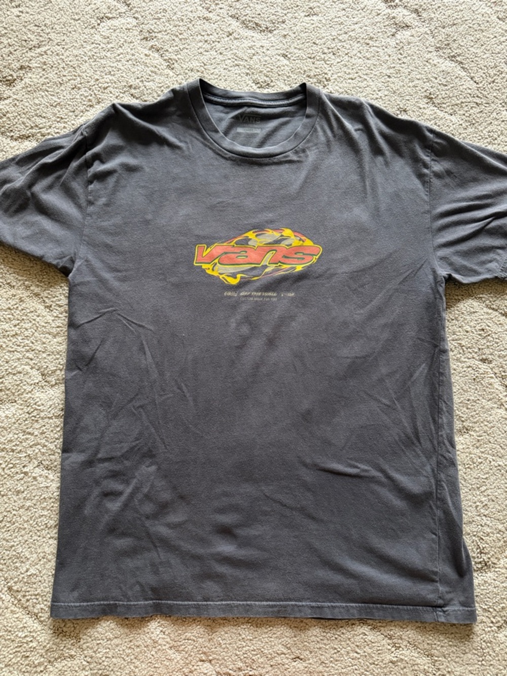 Vans Black Short Sleeve Tee with Yellow-Red Logo